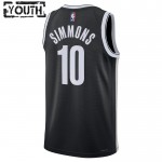 Maillot NBA Brooklyn Nets Ben Simmons 10 Nike 2022-23 Icon Edition Noir Swingman - Enfant